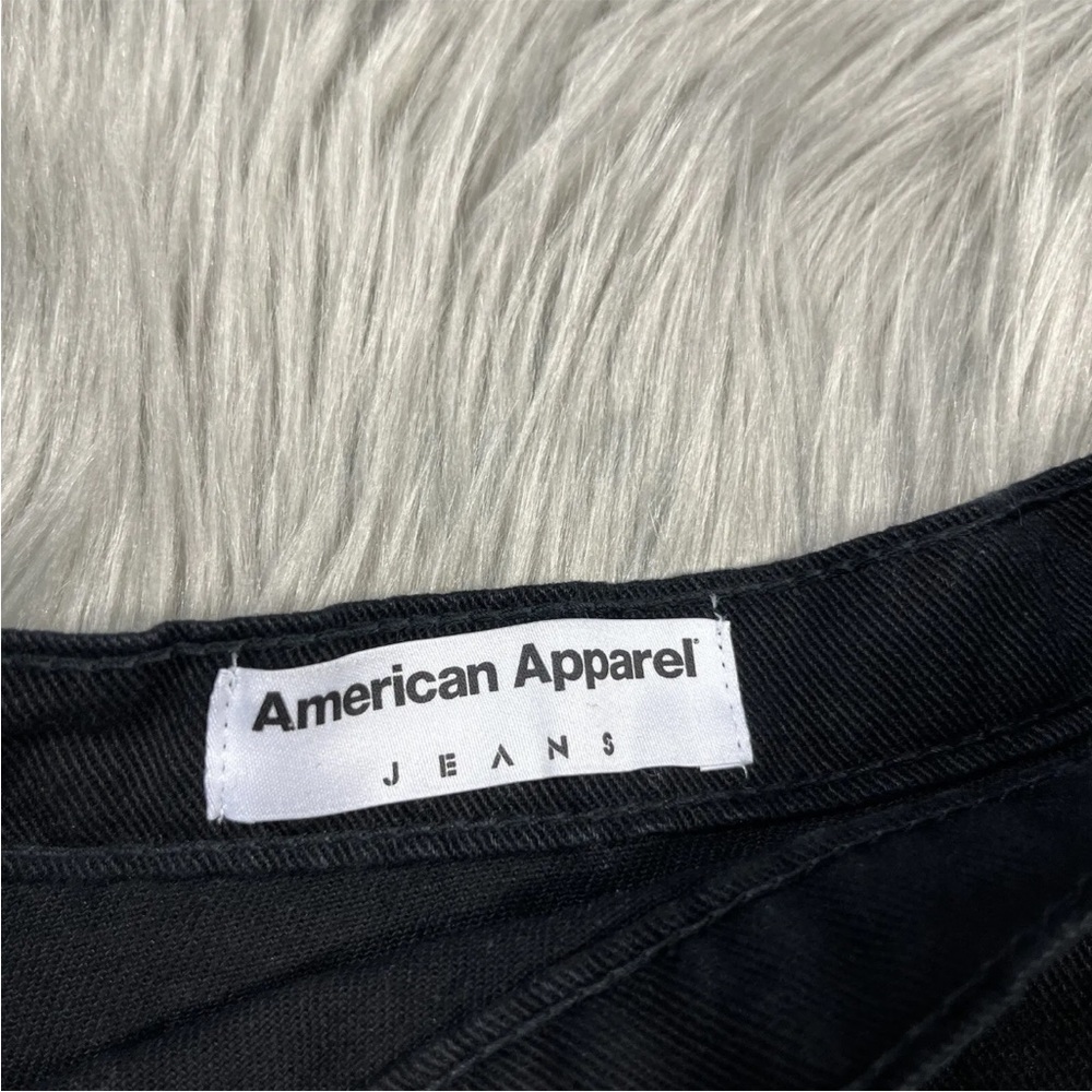 American Apparel Black Denim Mini Flare Skirt - Picture 5 of 8
